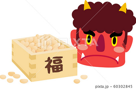 豆まき 枡 赤鬼 右向き 60302845