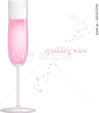 スパークリングワイン シャンパングラス フルートグラス ベクター イラスト ドリンク お酒のイラスト素材 60303200 Pixta