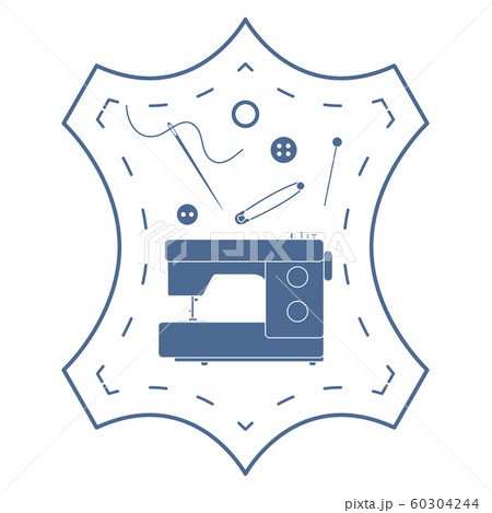 Illustration with tools and accessories for sewing Illustration with tools and accessories for sewing 60304244