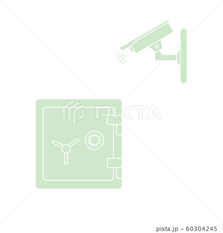 Vector illustration with security camera and safe 60304245