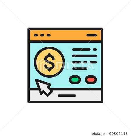 Site loan application flat color line icon. Isolated on white background 60305113