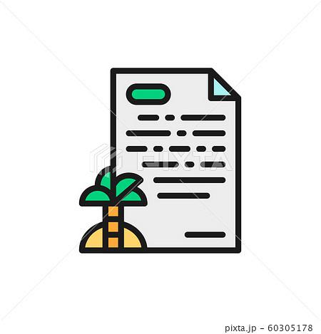 Holiday loan, credit for vacation flat color line icon. 60305178