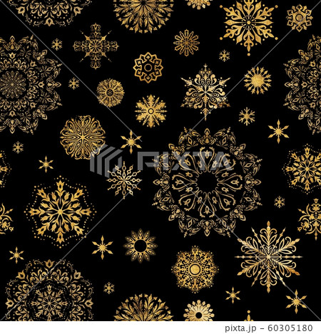 Christmas Festive Background With Gold Glitter Snowflakes 60305180