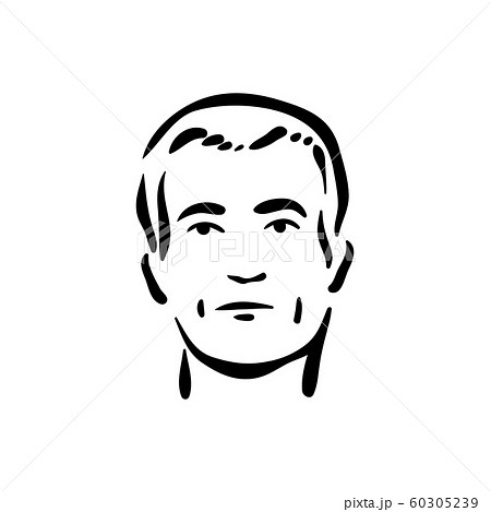 Sceptical face emotion icon on white background 60305239