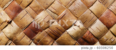 Wattled pattern made of birch bark Wattled pattern made of birch bark 60306250