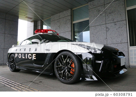 栃木県警察本部 高速道路交通警察隊 パトカー GT-R R35の写真素材