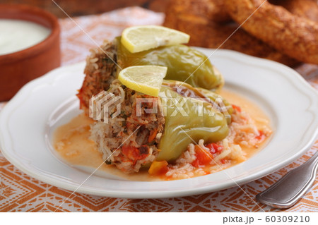 Turkish dish Biber dolma closeup 60309210