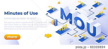 MoU - Isometric Vector Illustration. Website Banner Layout Template. MoU - Isometric Vector Illustration. Website Banner Layout Template. 60309894