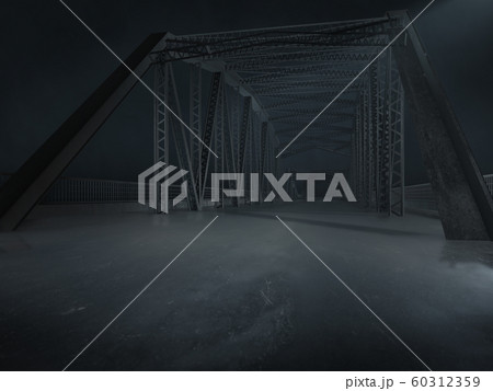 Product showcase with light spot on background, iron bridge background.3D rendering Product showcase with light spot on background, iron bridge background.3D rendering 60312359