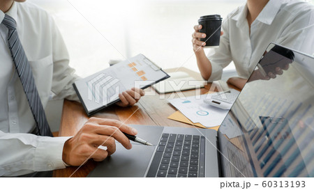 Business People Talking Discussing with coworker Business People Talking Discussing with coworker 60313193