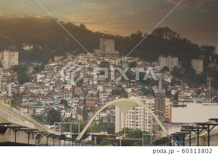Rio de Janeiro downtown and favela Rio de Janeiro downtown and favela 60313802