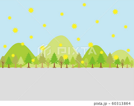 花粉の舞う杉林 花粉の舞う杉林 60313864