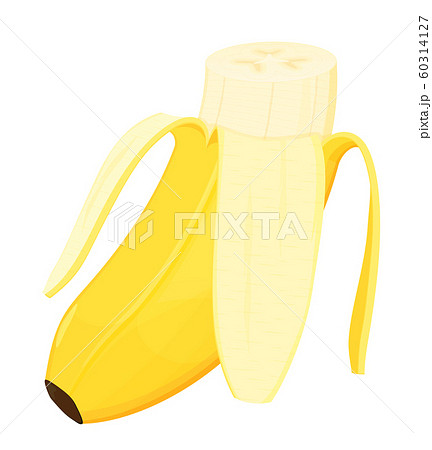 バナナのイラスト 食べかけのイラスト素材