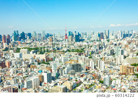 東京都の都会の街並みの写真素材