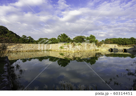 萩城跡指月公園　萩城　石垣と堀　山口県萩市 60314451