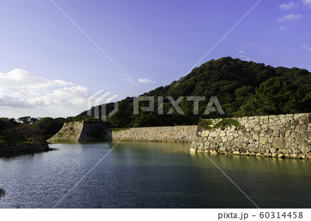 萩城跡指月公園　萩城　石垣と堀　山口県萩市 60314458