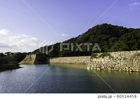萩城跡指月公園 萩城 石垣と堀 山口県萩市 萩城跡指月公園 萩城 石垣と堀 山口県萩市 60314459