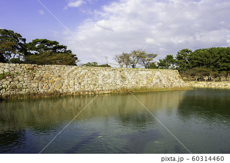 萩城跡指月公園　萩城　石垣と堀　山口県萩市 60314460