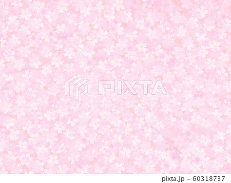 淡く優しいピンクの桜を敷き詰めた背景 優しく幻想的な和柄のイラスト素材