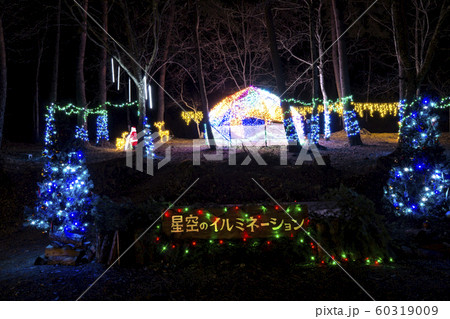 信州　長野県諏訪郡原村　冬の夜にぬくもり 星空のイルミネーション2019 60319009