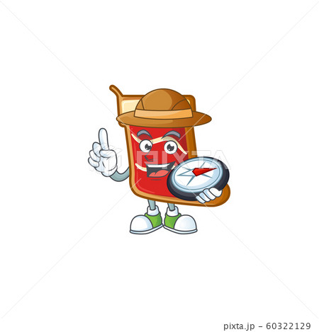 Explorer santa shoes cookies cartoon character holding a compass 60322129