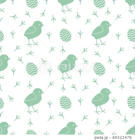 Seamless pattern with chicken, traces, eggs 60322470