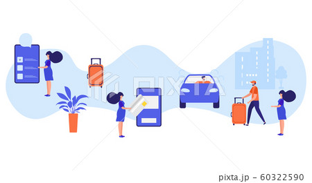 People Order Smart phone app, Pay car Taxi service 60322590