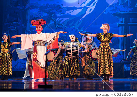 Traditional Japanese performance. Group of Traditional Japanese performance. Group of 60323657