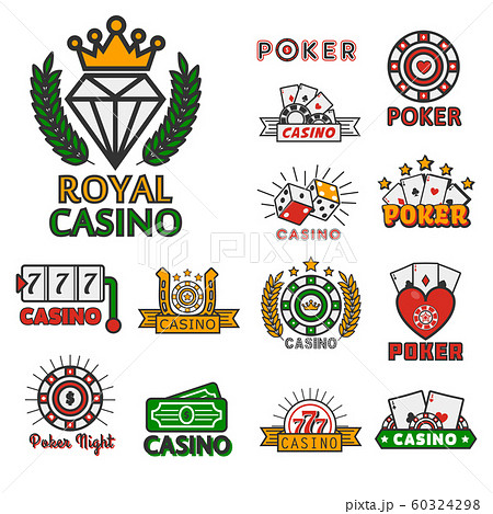 Casino and poker online games logo collection with text Casino and poker online games logo collection with text 60324298