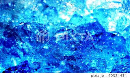 Snow Falling on Wintery Ice Mountain Scene - Abstract Background Texture 60324454