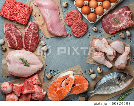 Carnivore diet, zero carb concept, top view 60324593
