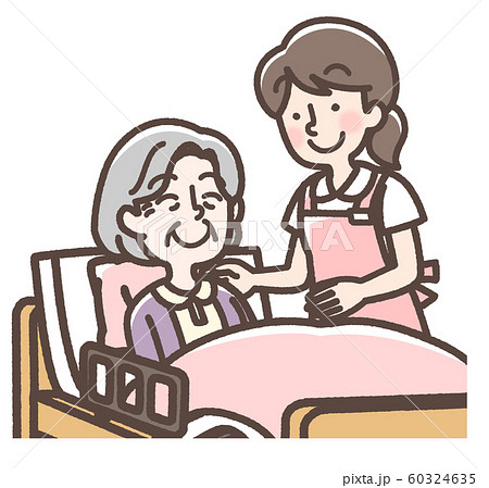 介護　エプロン　おばあさん 60324635