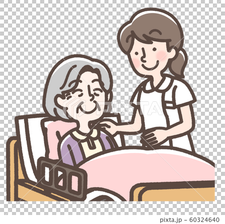介護 白衣 おばあさん 介護 白衣 おばあさん 60324640