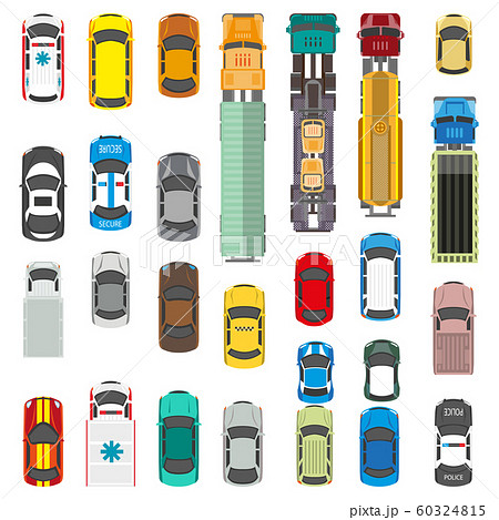 Transport vehicles collection with service cars...のイラスト素材