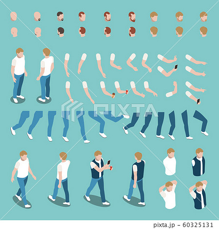 Isometric Male Character Constructor Set Isometric Male Character Constructor Set 60325131