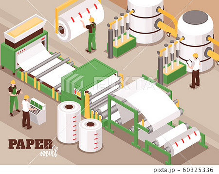 Paper Factory Isometric Composition  60325336