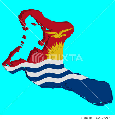 3D Map Kiribati Flag Vector illustration Eps 10 60325971