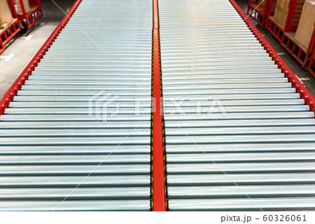 Top view on a conveyer belt at the factory Top view on a conveyer belt at the factory 60326061