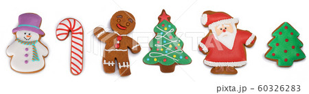 Gingerbread cookies on white 60326283