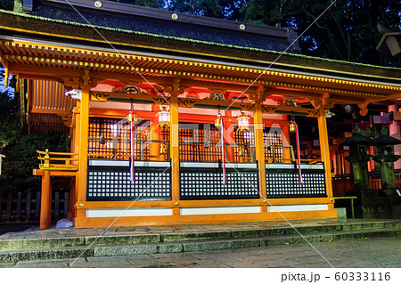 lighting of building in the complex Fushimi Inari shrine in Kyoto, Japan 60333116