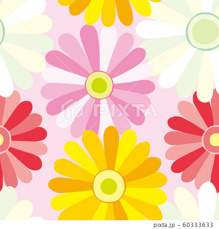 パターン 花柄 ガーベラ 桃色 ピンク 60333633