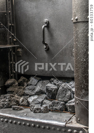 Interior of old vintage steam locomotive cabin.  60333759