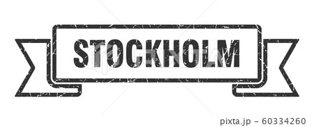Stockholm ribbon. Black Stockholm grunge band sign 60334260