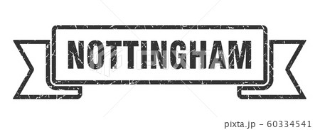 Nottingham ribbon. Black Nottingham grunge band Nottingham ribbon. Black Nottingham grunge band 60334541