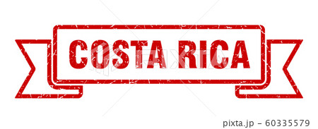 Costa Rica ribbon. Red Costa Rica grunge band sign 60335579