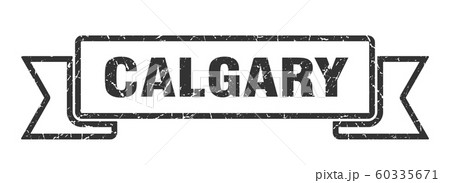 Calgary ribbon. Black Calgary grunge band sign Calgary ribbon. Black Calgary grunge band sign 60335671