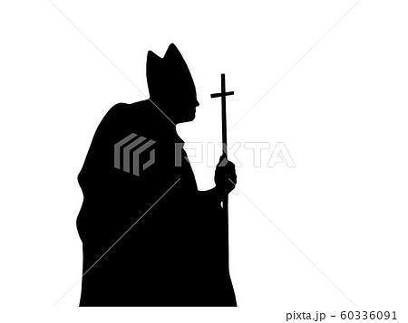 Catholic priest, silhouette on white 60336091
