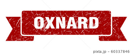 Oxnard ribbon. Red Oxnard grunge band sign 60337846