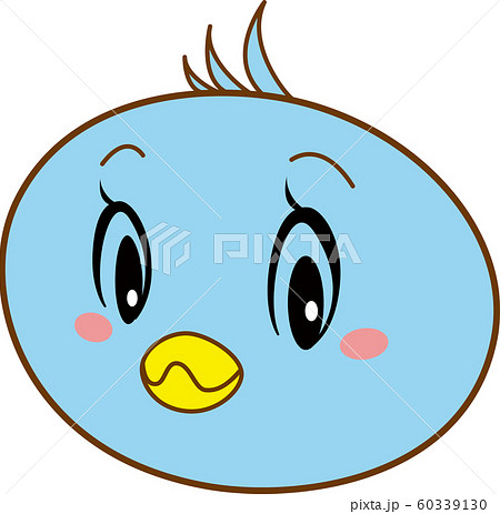 青い鳥 キャラクター レトロ オレンジ スカーフ 顔 動物のイラスト素材