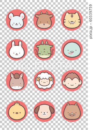 Icon zodiac set-circle 60339759